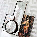 Зеркало овальное в металлической раме с кожаной отделкой Loft in Reflection варинант исполнения - 4 | Loft Concept в Краснодаре