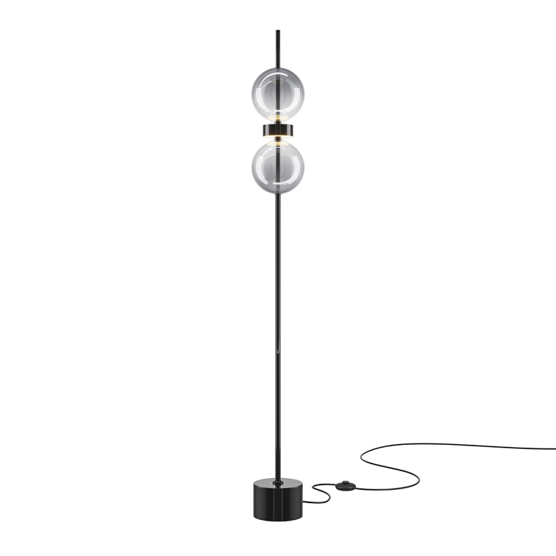 Напольный торшер светодионый Double Moon 3000К 15Вт Дымчатый (Smoke) Черный в Краснодаре | Loft Concept 