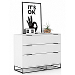 Комод белый с 3-мя ящиками Strict Lines  варинант исполнения - 2 | Loft Concept в Краснодаре