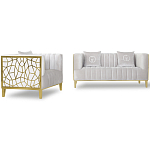 Кресло велюровое серое с фактурным каркасом золотистого цвета Best Traits варинант исполнения - 1 | Loft Concept в Краснодаре