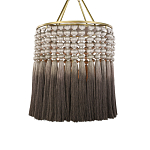 Люстра плетеная с кисточками на золотистом каркасе Boho Tassel Chandelier варинант исполнения - 1 | Loft Concept в Краснодаре