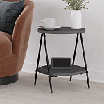 Стол приставной с 2-мя круглыми столешницами цвета антрацит ESSEL SIDE TABLE ANTHRACITE варинант исполнения - 4 | Loft Concept в Краснодаре