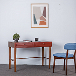 Стол письменный из массива бука с 2-мя ящиками красный Wenge Light варинант исполнения - 5 | Loft Concept в Краснодаре