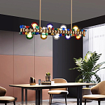 Люстра золотая с цветными плафонами и декором Colorful Ball Candy Crystal варинант исполнения - 1 | Loft Concept в Краснодаре