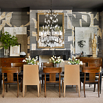 Обои ручная роспись в стиле Арт-деко Symphony Original colourway on Arkose silk dupion варинант исполнения - 1 | Loft Concept в Краснодаре