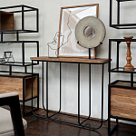 Консоль с деревянной столешницей Lyon Wood Metal Console варинант исполнения - 2 | Loft Concept в Краснодаре