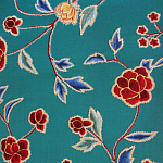 Обои с вышивкой ручной работы Flora Rio colourway on Liso Pine wool sateen варинант исполнения - 3 | Loft Concept в Краснодаре