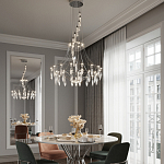 Люстра подвесная из металла с хрустальными прозрачными подвесками Quasar 81 варинант исполнения - 12 | Loft Concept в Краснодаре