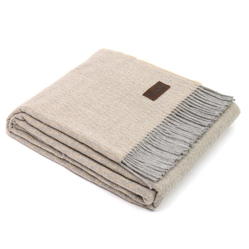 Плед GRIFONE 0004 Marzotto Бежево-серый в Краснодаре | Loft Concept 