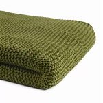 Плед из хлопка жемчужной вязки оливкового цвета Waffle Comfort варинант исполнения - 2 | Loft Concept в Краснодаре