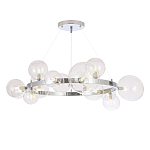 Люстра круглая подвесная с 15-ю прозрачными шарообразными плафонами из стекла Iona chandelier варинант исполнения - 5 | Loft Concept в Краснодаре