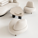 Кресло Vinsen обивка букле молочного цвета варинант исполнения - 3 | Loft Concept в Краснодаре