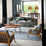 Кресло с каркасом из массива дуба Deniaud Oak Grey Armchair варинант исполнения - 6 | Loft Concept в Краснодаре