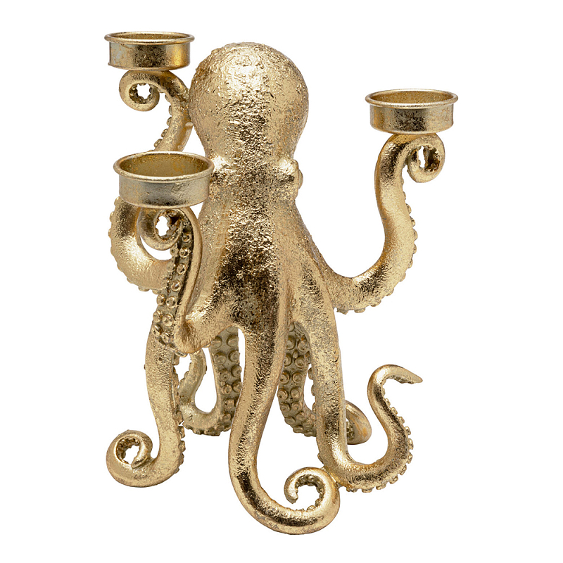Подсвечник золотой Осьминог Gold Octopus Candlestick  Золотой в Краснодаре | Loft Concept 