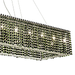 Прямоугольная люстра с хрустальными подвесками Crystal Art Chrome Green Rectangular Chandelier варинант исполнения - 3 | Loft Concept в Краснодаре