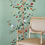 Обои с вышивкой ручной работы Floral Lattice Original colourway on wool sateen варинант исполнения - 1 | Loft Concept в Краснодаре