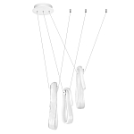 Подвесной светильник белого цвета с 3-мя изогнутыми плафонами Flow Loop варинант исполнения - 2 | Loft Concept в Краснодаре