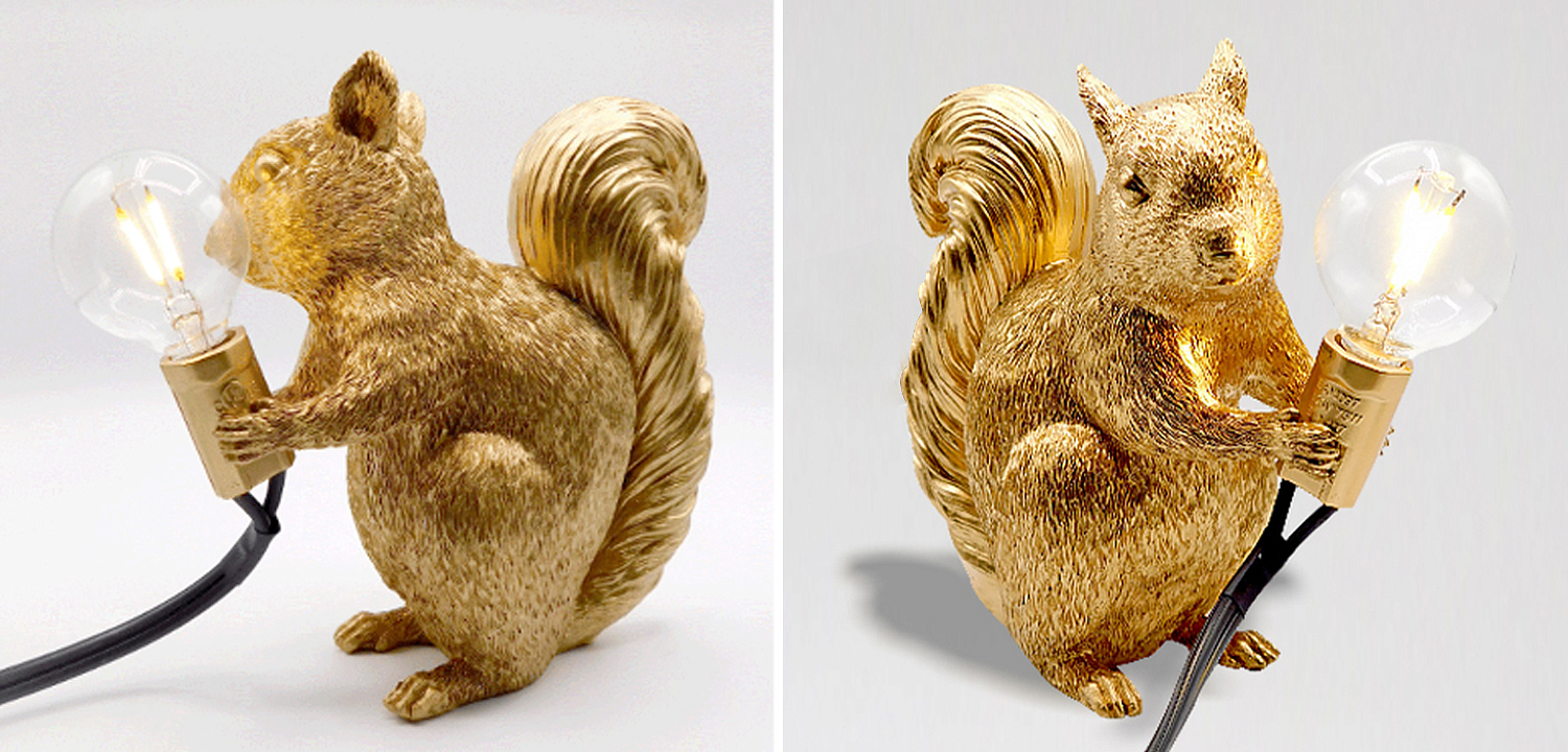 Настольная лампа белка Gold Squirrel Lamp - Loft-Concept в Краснодаре