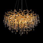 Люстра подвесная с прозрачными стеклянными подвесками в форме капель Диаметр 80 см Droplet Chandelier варинант исполнения - 15 | Loft Concept в Краснодаре