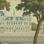 Обои ручная роспись Monuments of Paris Roberts on Sepia scenic paper варинант исполнения - 2 | Loft Concept в Краснодаре