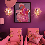 Картина Фламинго вышивка бисер Flamingo Beaded Wall Art варинант исполнения - 2 | Loft Concept в Краснодаре