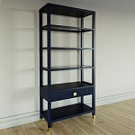 Стеллаж Elsa Dreams Blue со стеклянными полками и ящиком варинант исполнения - 1 | Loft Concept в Краснодаре