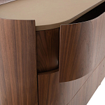 Комод округлой формы с тремя ящиками Walnut and Leather варинант исполнения - 6 | Loft Concept в Краснодаре