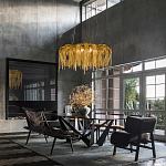 Люстра круглая подвесная с металлическими дугами и длинными цепочками 80 см Atlantis Chain варинант исполнения - 17 | Loft Concept в Краснодаре