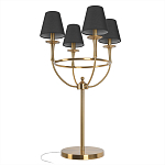 Настольная лампа на металлическом основании бронзового цвета с 4-мя черными конусовидными абажурами Dignity варинант исполнения - 3 | Loft Concept в Краснодаре