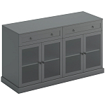 Широкая тумба с ящиками и стеклянными дверцами Percent Glass Cabinet варинант исполнения - 2 | Loft Concept в Краснодаре