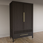 Шкаф платяной Primo с выдвижными ящиками шпон Темный орех варинант исполнения - 3 | Loft Concept в Краснодаре