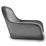 Барный стул со спинкой и подлокотниками на 4-х деревянных ножках Douglas Rhombus Серый Велюр варинант исполнения - 2 | Loft Concept в Краснодаре