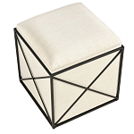 Пуф бежевый с черной металлической рамой Beige Pouf варинант исполнения - 3 | Loft Concept в Краснодаре