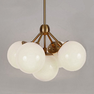 Люстра Modo 5 Brass color  & white glass