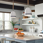 Подвесной светильник белый колоколообразный с декоративной обмоткой из веревки Hinkley варинант исполнения - 8 | Loft Concept в Краснодаре