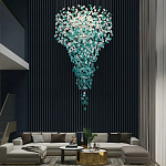 Люстра зеленая каскадная Green Light CascadeDroplet Chandelier варинант исполнения - 2 | Loft Concept в Краснодаре