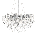 Люстра подвесная с прозрачными стеклянными подвесками в форме капель Диаметр 80 см Droplet Chandelier варинант исполнения - 1 | Loft Concept в Краснодаре