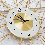 Часы настенные из металла золотые с белым циферблатом Current Time варинант исполнения - 2 | Loft Concept в Краснодаре