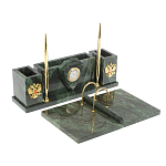 Настольный письменный набор из змеевика с подставкой под календарь Successful Leader варинант исполнения - 2 | Loft Concept в Краснодаре