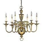Люстра цвета латунь с 6-ю лампами в форме свечей в классическом стиле Hinkley варинант исполнения - 1 | Loft Concept в Краснодаре