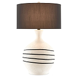 Настольная лампа фактурная с черными круговыми линиями на корпусе Recess варинант исполнения - 2 | Loft Concept в Краснодаре