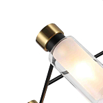 Люстра потолочная с 6-ю цилиндрическими плафонами из стекла и черным каркасом Noir Poise варинант исполнения - 2 | Loft Concept в Краснодаре