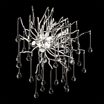 Бра с лучеобразным основанием и подвесками из прозрачного стекла в виде длинных капель Droplet Chandelier варинант исполнения - 10 | Loft Concept в Краснодаре