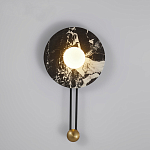 Бра круглое с каменным основанием и плафоном из стекла в форме шара Shaw Marble Lighting варинант исполнения - 2 | Loft Concept в Краснодаре