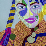 Картина с вышивкой Портрет wall panel People with the yellow ear 3 варинант исполнения - 1 | Loft Concept в Краснодаре