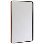 Зеркало прямоугольное в металлической раме с кожаной отделкой Loft in Reflection варинант исполнения - 2 | Loft Concept в Краснодаре