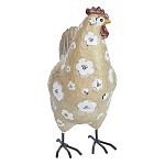Статуэтка курица с белым цветочным узором и металлическими ножками Rustic Chicken варинант исполнения - 1 | Loft Concept в Краснодаре