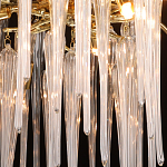 Люстра золотого цвета с декоративными ветками и длинными прозрачными стеклянными подвесами в форме сосулек Droplet Chandelier варинант исполнения - 5 | Loft Concept в Краснодаре