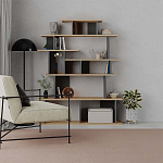 Стеллаж прямой с вертикальными и горизонтальными полками цвета антрацит и древесины APOLLON BOOKCASE ANTHRACITE OAK варинант исполнения - 1 | Loft Concept в Краснодаре