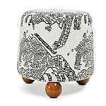 Пуф Wakonda с Круглыми ножками Черно-Белый орнамент варинант исполнения - 1 | Loft Concept в Краснодаре